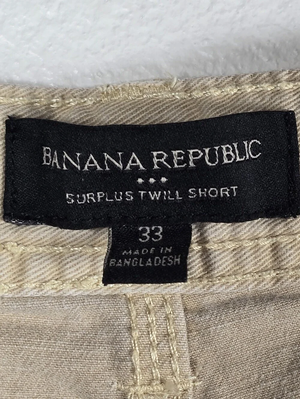 Banana Republic Men 33 Surplus Twill Shorts Tan